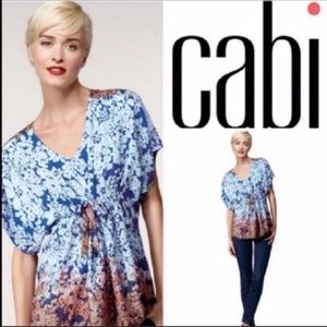 Cabi-Medium:Ombré Floral Cinch Waist Tunic/Blouse